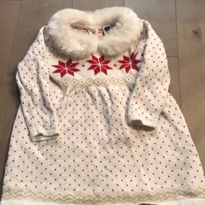 Janie & Jack Fur Trim Winter Dress 12-18 mo